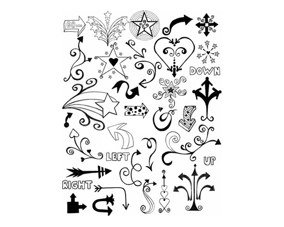 Arrow And Star Images  Digital Clipart   Png   Jpeg   Hand Drawn