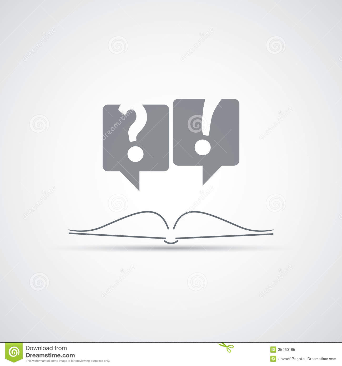 Black And White Open Book And Speech Bubbles Concept Icon Design