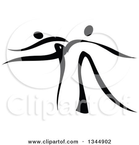 Black And White Ribbon Couple Dancing Together 4