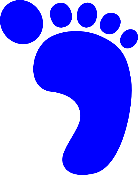 Blue Footprint Right Clip Art