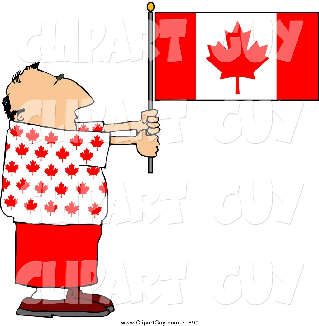 Caucasian Canadian Man Holding A Canadian Flag By Dennis Cox 890 Jpg