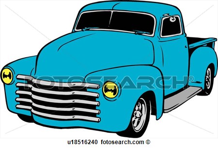 Clipart Of Illustration Lineart Classic 1949 Chevy Pickup Truck