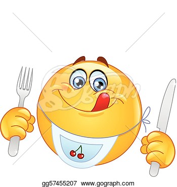 Eps Vector   Hungry Emoticon  Stock Clipart Illustration Gg57455207