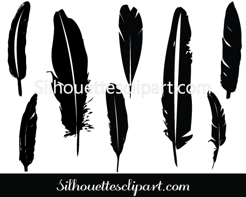 Feather Silhouette Vector   Silhouette Clip Artsilhouette Clip Art