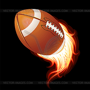 Flying Flaming Ball For American Football   Vector Clipart
