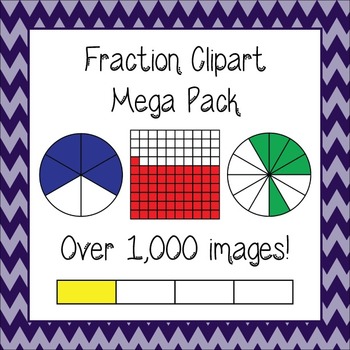 Fractions Clipart Megapack  Bars Circles And Hundreds Grids Over    