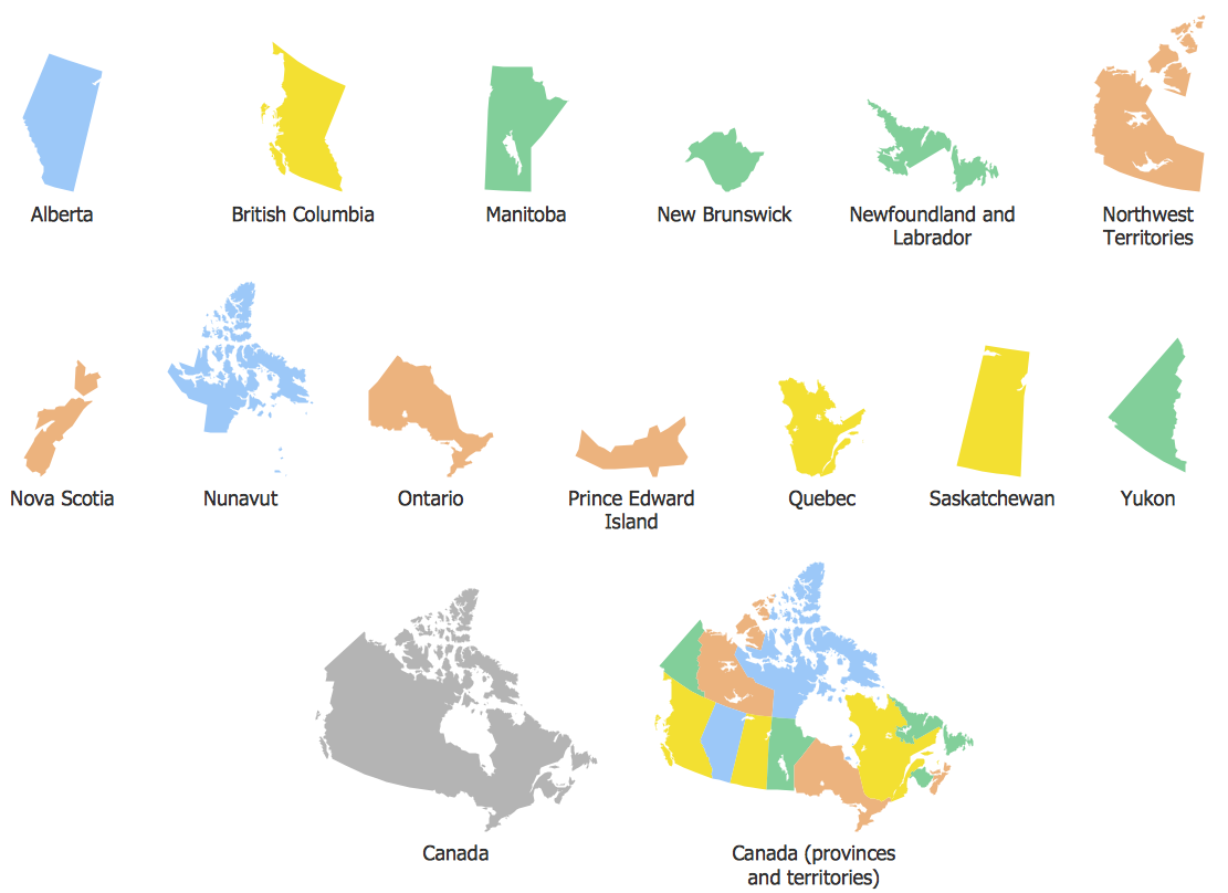 Geo Map   Contours Of Canada Provinces And Territories