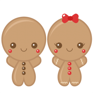 Gingerbread Boy   Girl Scrapbook Clip Art Christmas Cut Outs For