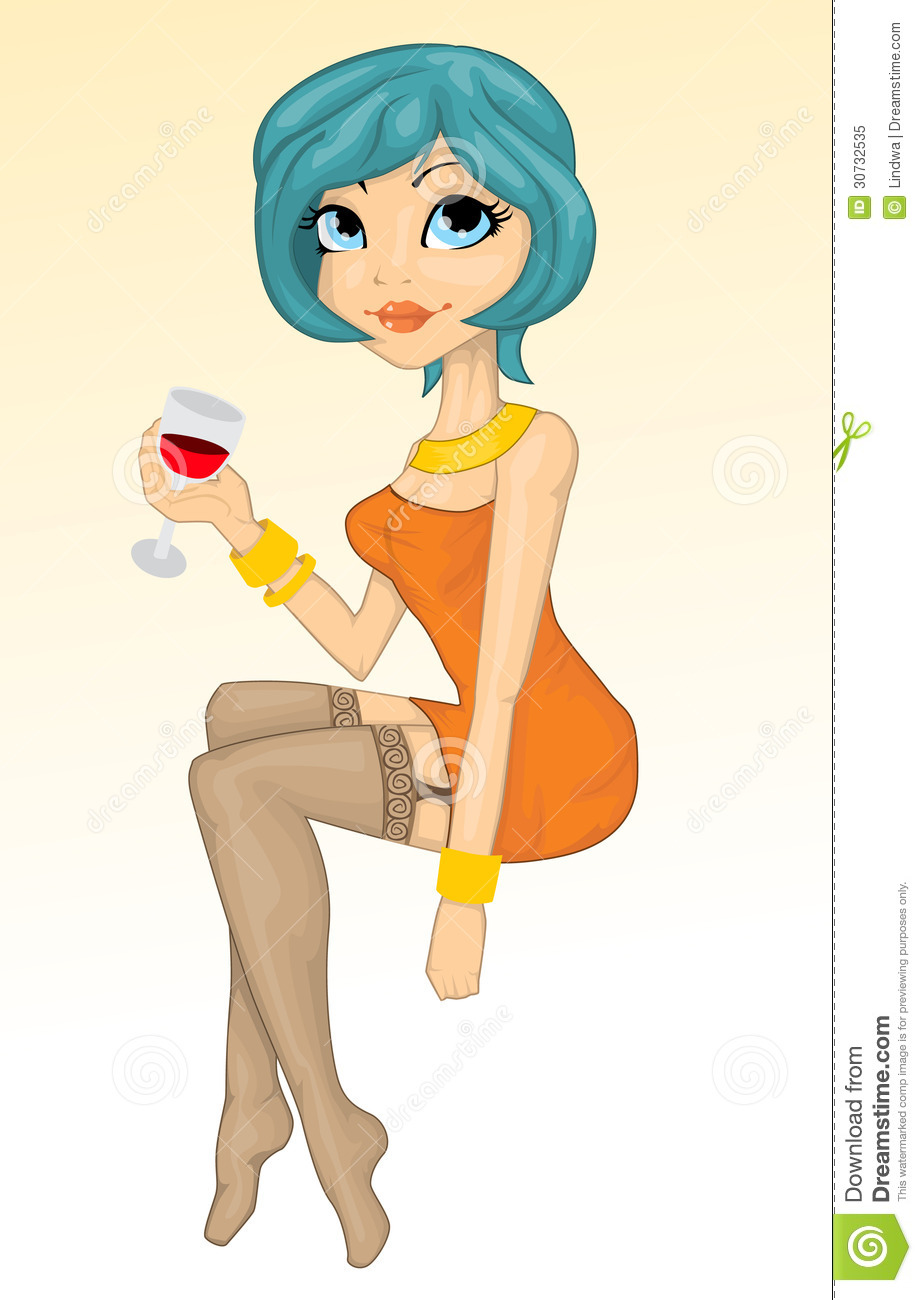 Girl Holding A Glass Of Wine Royalty Free Stock Photo   Image
