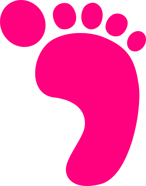 Hot Pink Right Foot Print Clip Art At Clker Com   Vector Clip Art