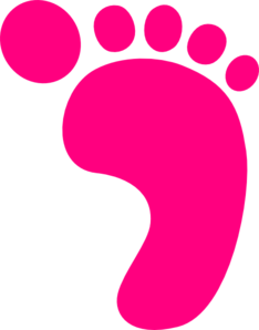 Hot Pink Right Foot Print Clip Art At Clker Com   Vector Clip Art    