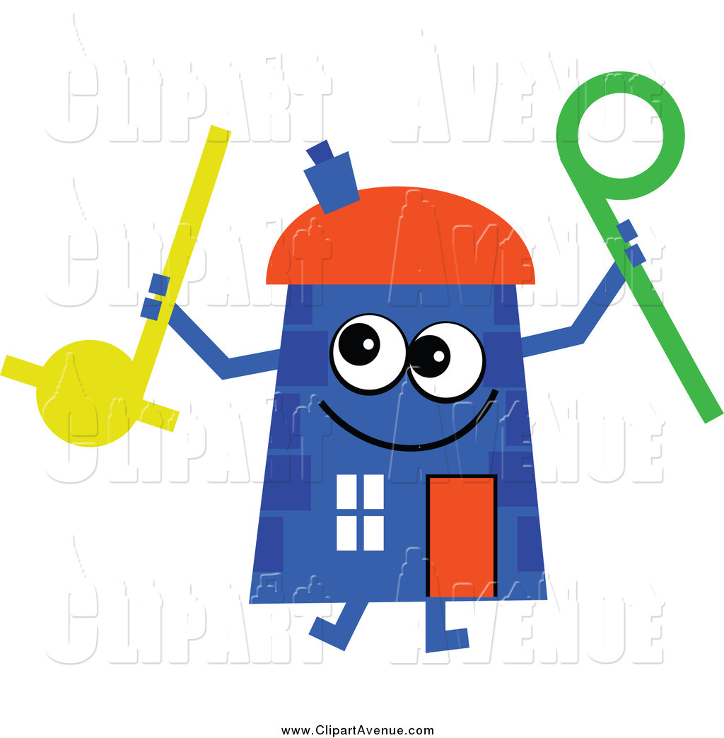 Preview  Avenue Clipart Of A Blue House With Musical Toys By