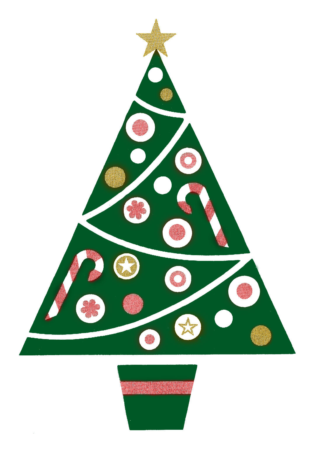 Retro Clip Art   Fun And Funky Christmas Tree