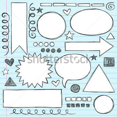 Sketchy Frames And Borders Hand Drawn Notebook Doodles Set  Vector    