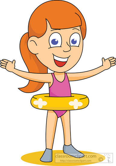 Swimming Clipart   Girl Swimmer With Inner Tube   Classroom Clipart