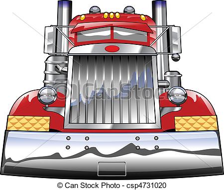 Vector Clipart Of Big Rig   Front End Of Truck Csp4731020   Search