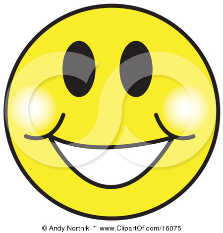 16075 Happy Yellow Smiley Face Graphic With A Big Smile Clipart