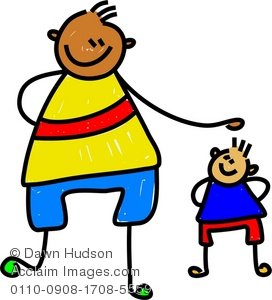 Clipart Illustration Of A Big Kid And A Little Kid   Acclaim Stock
