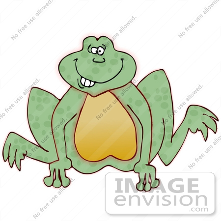 Silly Green Frog With Buck Teeth Jumping Clipart    17687 By Djart