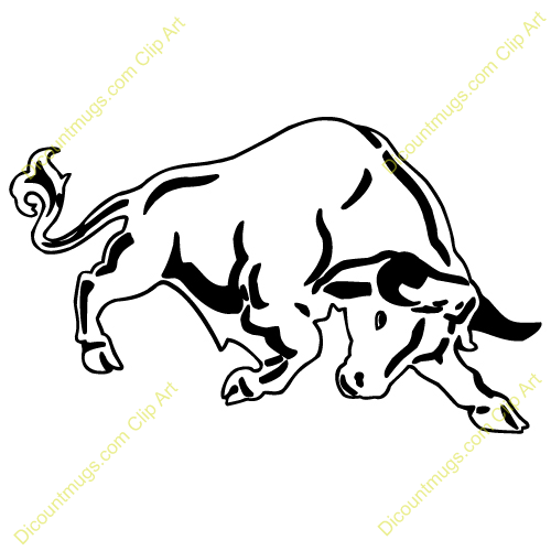 Clipart 13676 Bull   Bull Mugs T Shirts Picture Mouse Pads   More
