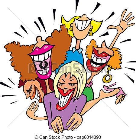 Clipart Of Women Having Fun And Laughing   Illustration Of Group