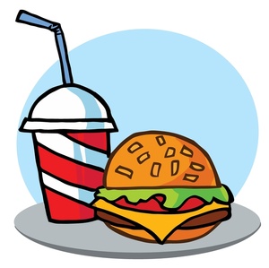 Meal Clipart Image  A Fast Food Tray Holding A Cheeseburger And A Soft