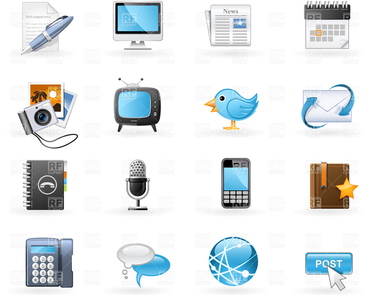 And Social Media Icon Set Download Royalty Free Vector Clipart  Eps