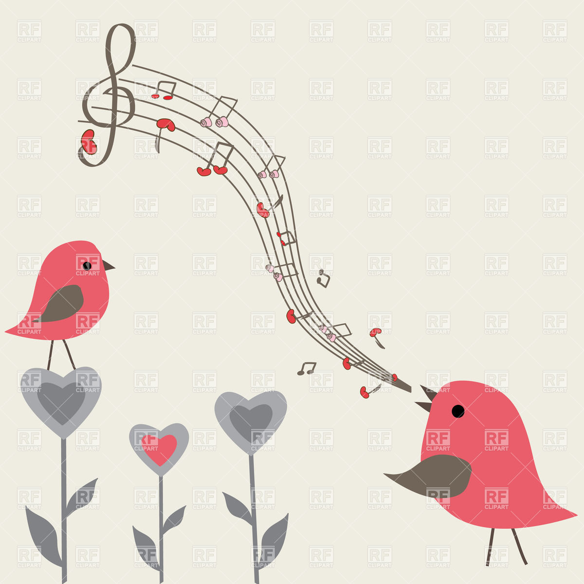 Birds Singing 23002 Download Royalty Free Vector Clipart  Eps