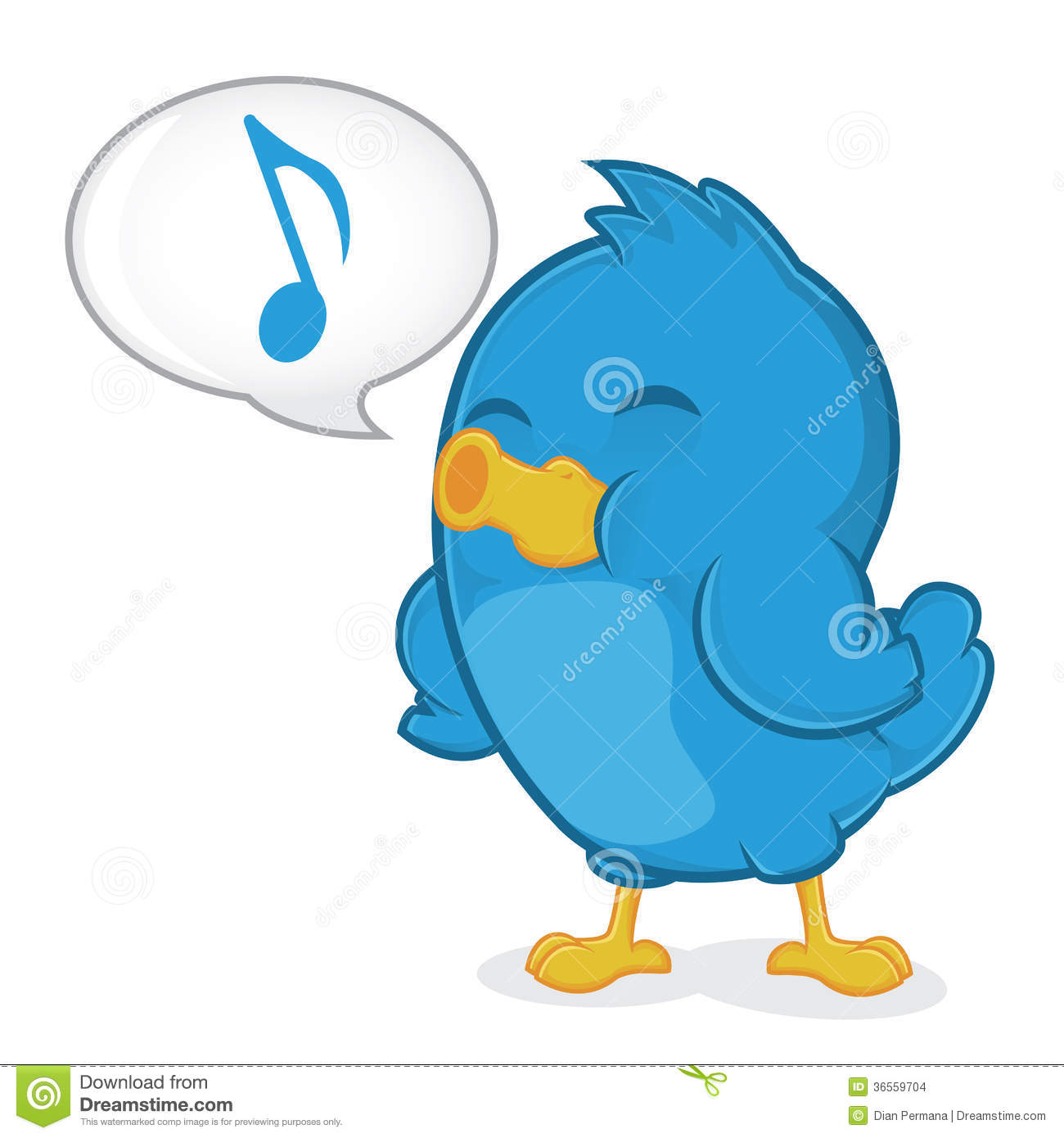 Blue Bird Singing Clipart Picture Cartoon Character 36559704 Jpg