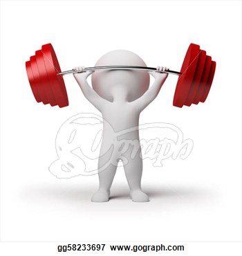 Clip Art 3d Small Person The Lifting Heavy Weight 3d Image Isolated