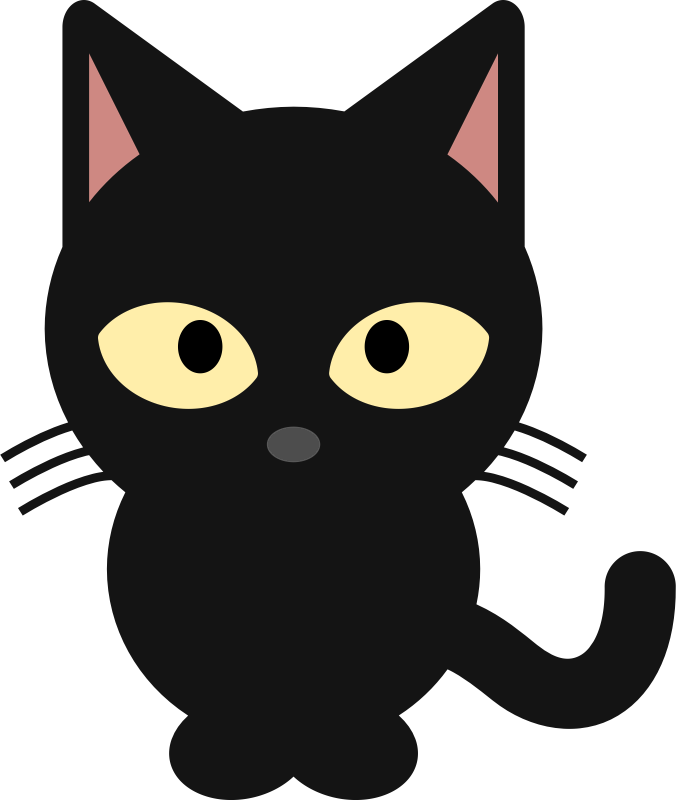 Free Cute Black Cat Clip Art