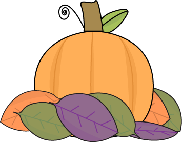 Small Pumpkin With Autumn Leaves Clip Art   Small Pumpkin With Autumn
