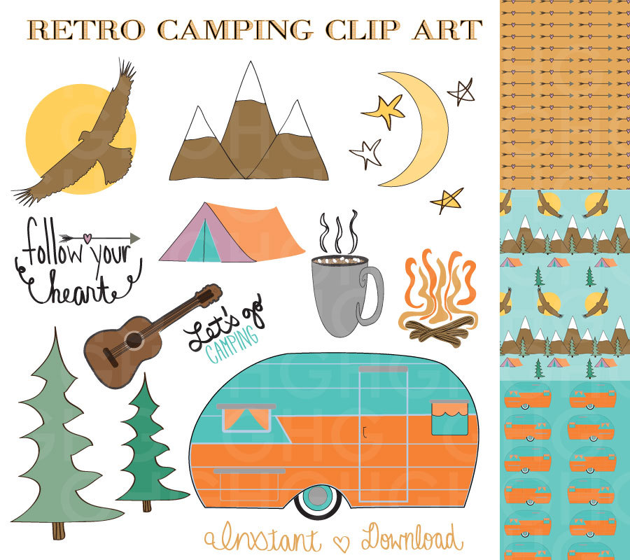 Rv Camping Clip Art Camping Clip Art Retro Camper