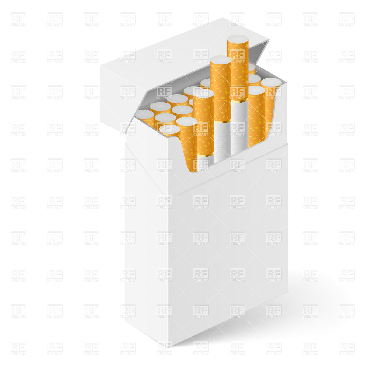 White Open Pack Of Cigarettes 9331 Objects Download Royalty Free