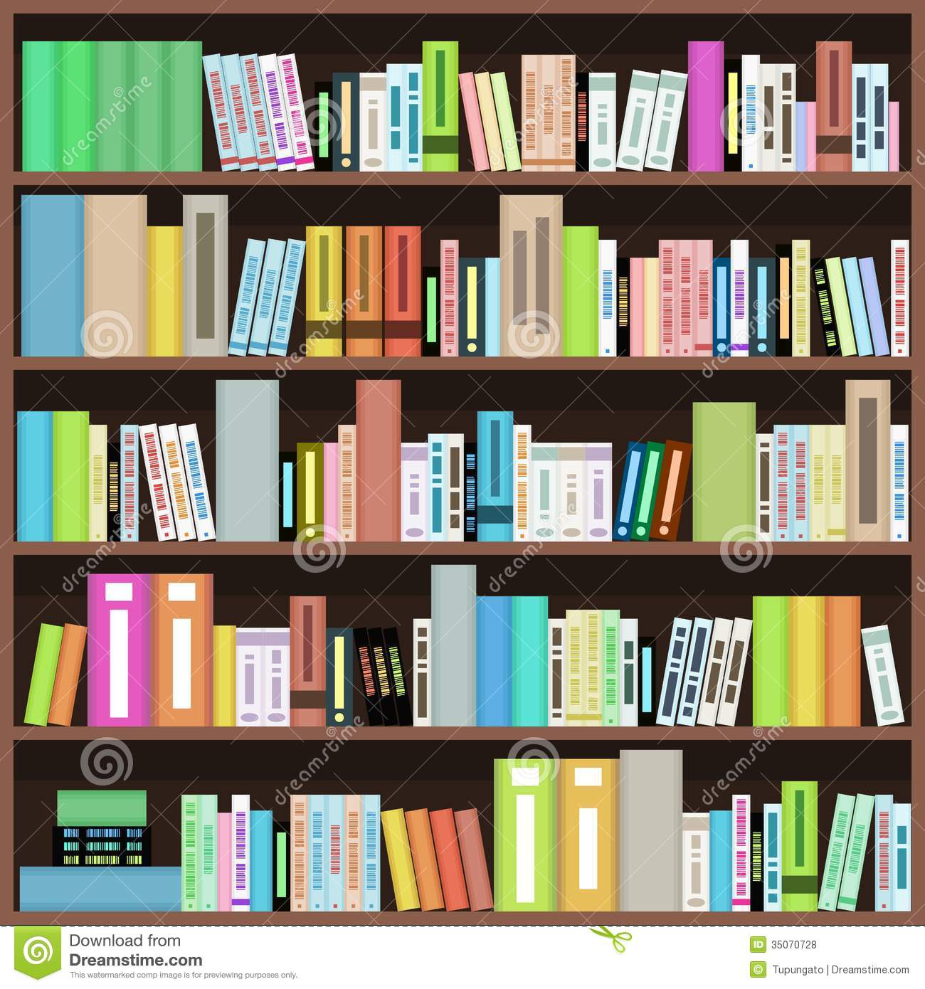 Bookcase With Colorful Books In Library Bookstore Or Home  Literature