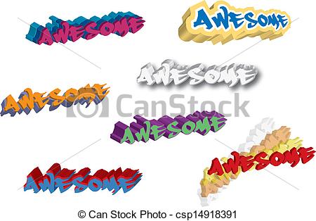 Eps Vectors Of Awesome Clipart Csp14918391   Search Clip Art