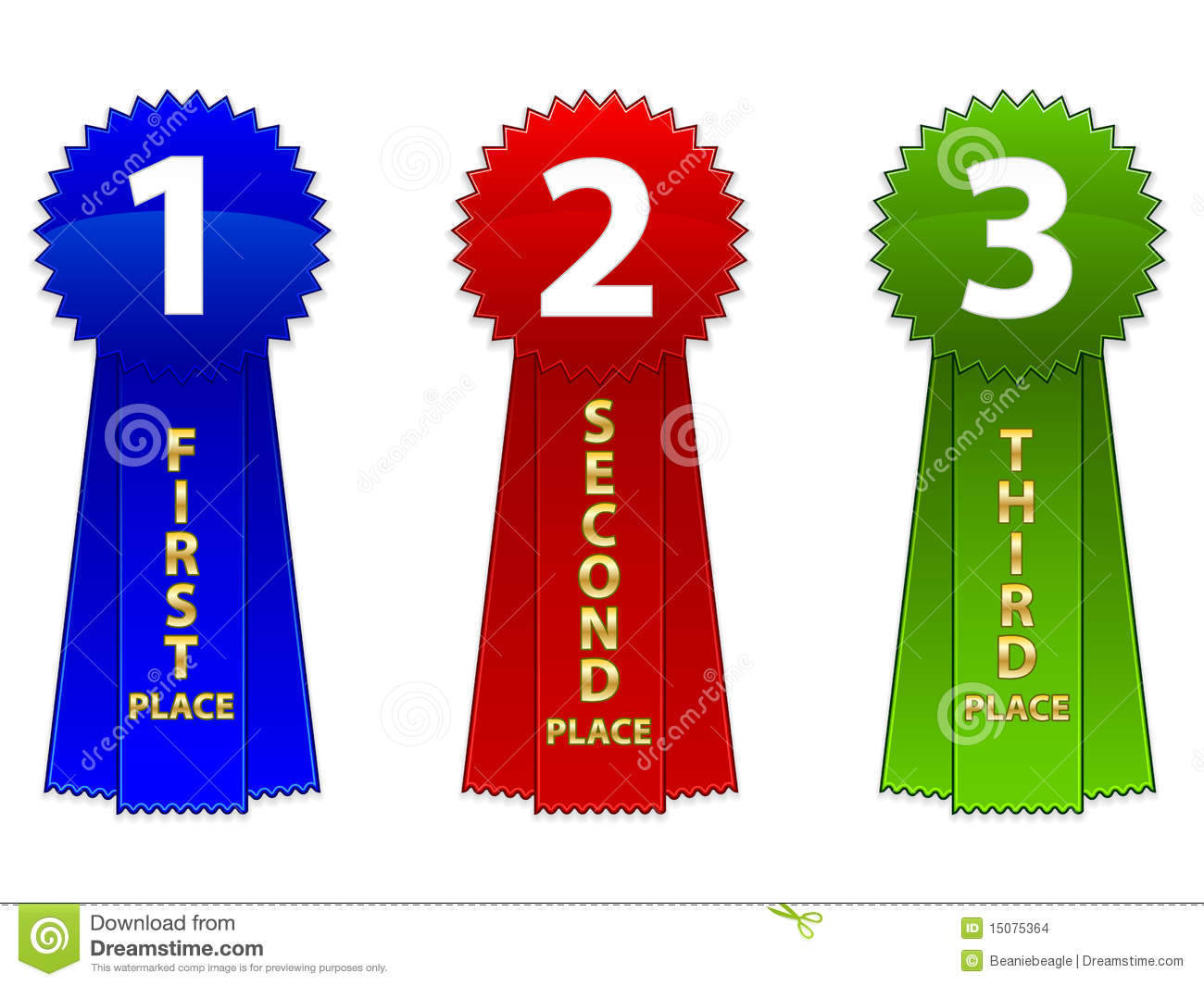 Of A First Second And Third Place Event Ribbons  Available In Eps