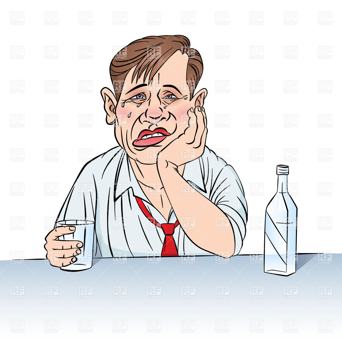 People Drinking Alcohol Clipart Sad Businessman Drinking