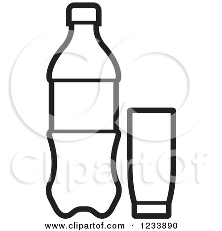 Soda Cup Clipart 1233890 Clipart Of A Black And White Soda Bottle And