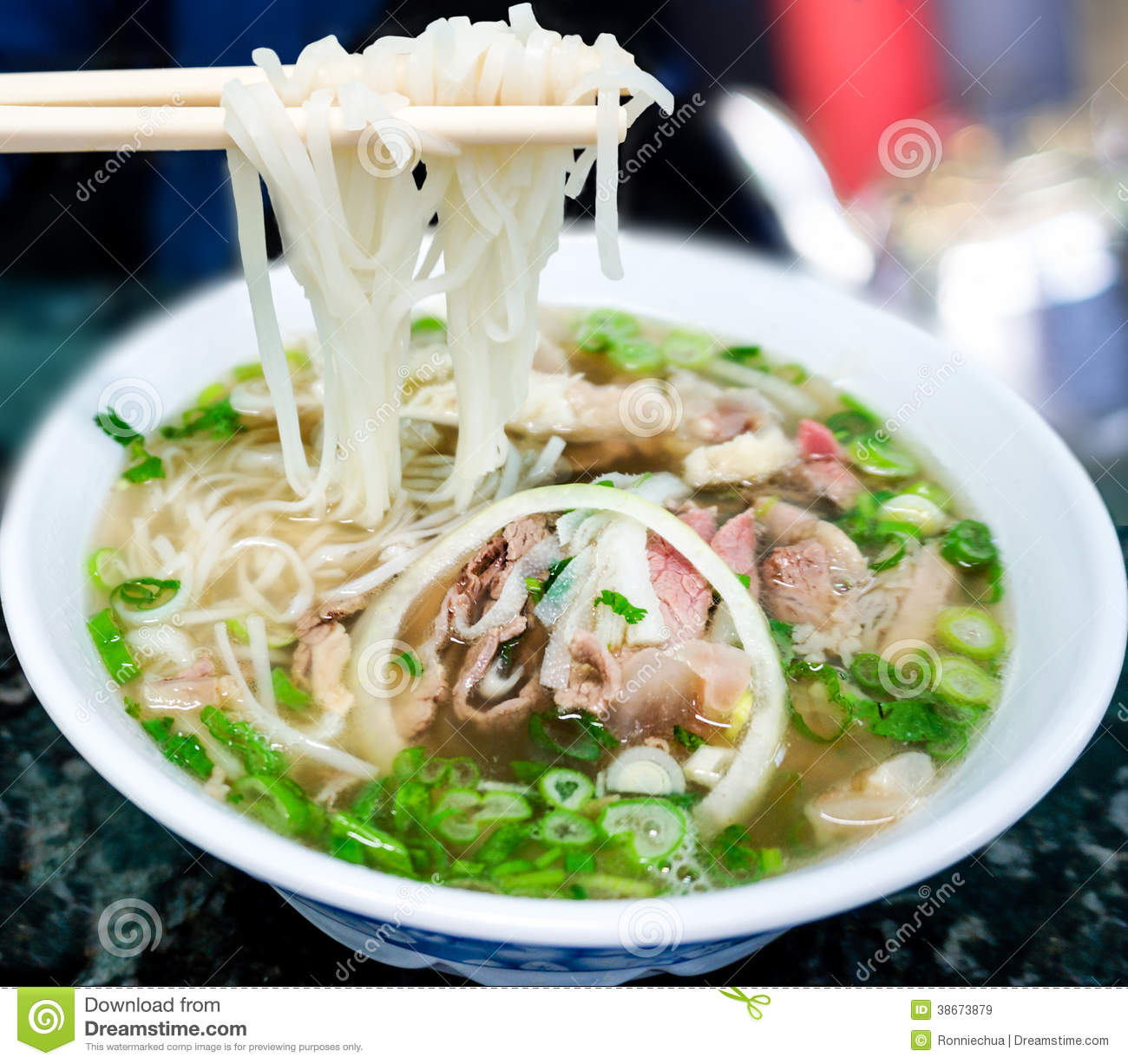 Traditional Vietnamese Pho Beef Noodle Soup Royalty Free Stock Images