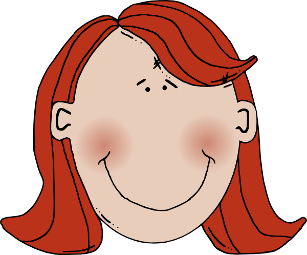 Womans Face With Red Hair Clip Art At Clker Com   Vector Clip Art
