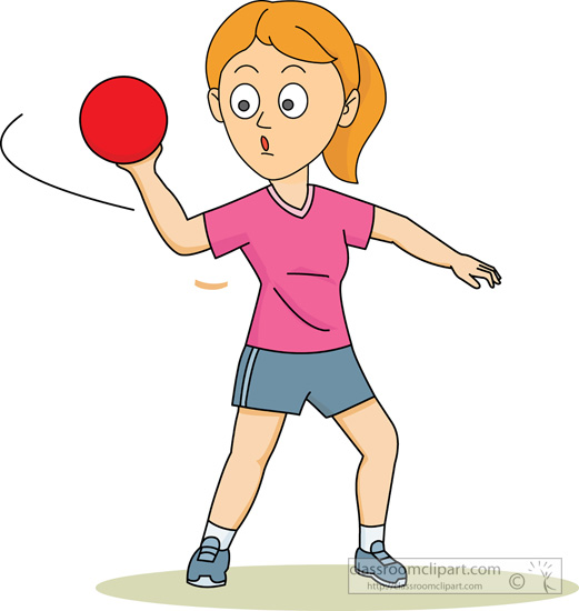 Recreation   Girl Throwing A Dodge Ball   Classroom Clipart