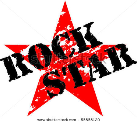 Rock Guitar Star Clipart Stock Vector Rock Star Rubber Stamp 55858120    
