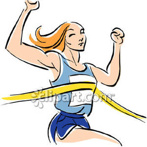 Win Clipart Female Runner Winning The Race Royalty Free Clipart