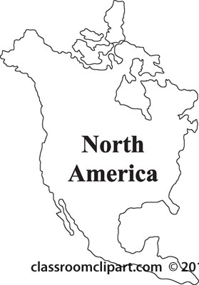 Clipart   North America Outline Map   Classroom Clipart