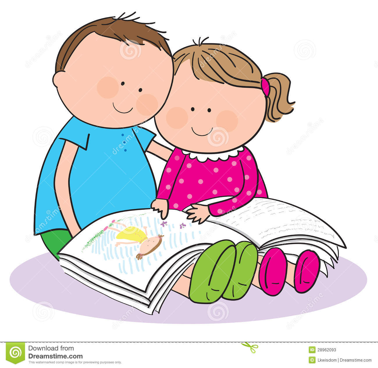 Kids Reading Together Clipart Children Reading A Book