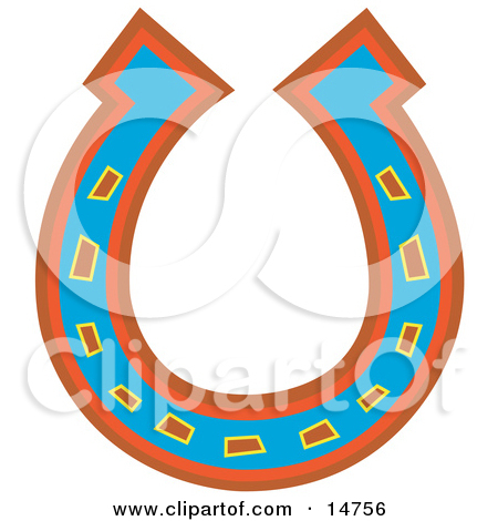 Lucky Blue Red And Orange Horseshoe Clipart Illustration By Andy