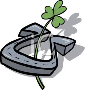 Royalty Free Clipart Image  A Horseshoe And A Shamrock