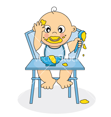 Baby Eating Vector Art   Download Baby Vectors   655594