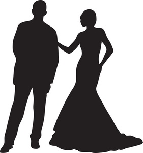 Couple Clipart Image   Couple In Dancing Clothes Silhouette